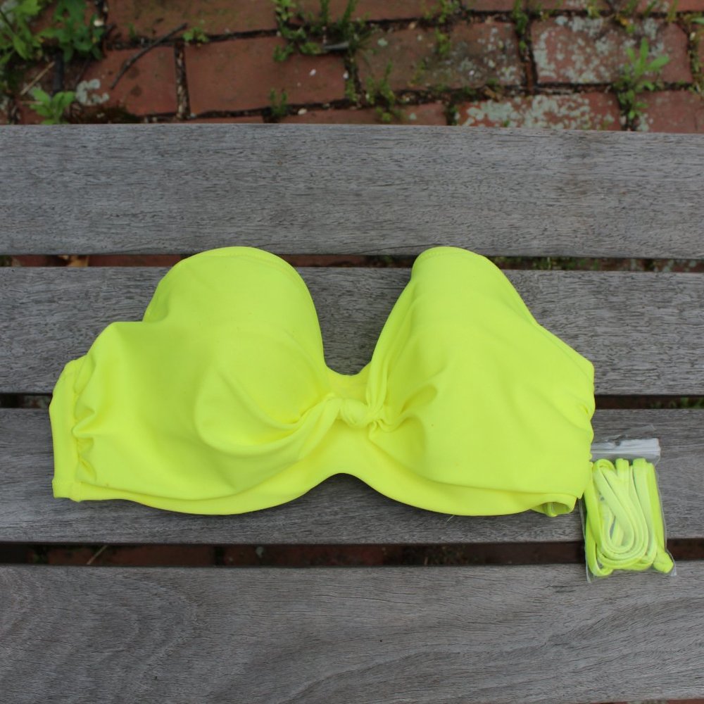 Strapless Neon Yellow Aerie Bridget Bikini Top